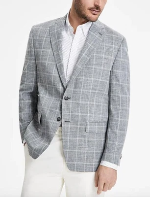 Michael Kors Men's Classic-Fit Windowpane Sport Coat 44 R NEW $295 KTNN1K2Y1188 - Image 1 of 4