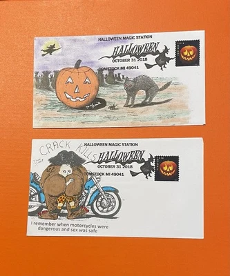 Unique Halloween FDC Envelopes. Set of 2. New. - Image 1 of 3