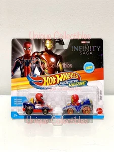 Hot Wheels Racer Verse 2025 Marvel Iron Spider & Iron Man 2 pack Brand New - Picture 1 of 2