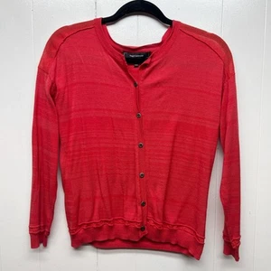 Robert Rodriguez Cardigan Womens Small Linen Blend Beachy Preppy Academia Career - Picture 1 of 11