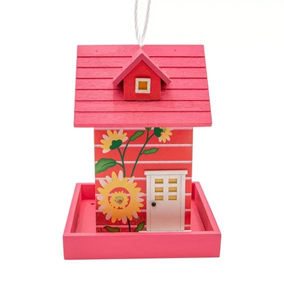 Alimentador de pájaros de madera de girasol rosa hecho a mano Radiant Treasures Foto 1 de 4