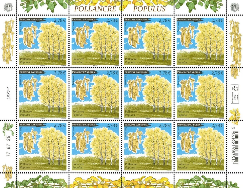 andorra 2025 trees POLLANCRE Catalan name for POPULUS Iberian Peninsula 12v FULL - Image 1 of 1