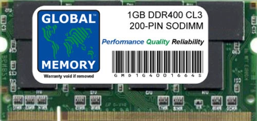 1GB DDR 400MHz PC3200 200-PIN SODIMM MEMORY RAM FOR LAPTOPS/NOTEBOOKS - Image 1 of 1