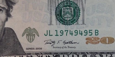 Birthday/ Anniversary Note $20 Dollar bill 1974 SEPT 4, or SEPT  9,  19749495 - Image 1 of 4