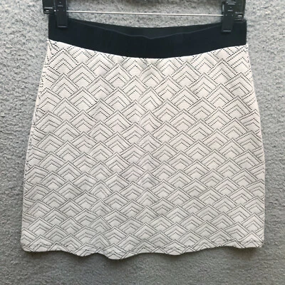 Falda Gilli Para Mujer M Geométrica Negra Blanca Hasta la Rodilla Línea A 29.5" 20.25" " Foto 1 de 4