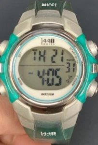 Women's TIMEX 1440 Digital LCD Purple/Silver Sport Watch Alarm Chrono T5K459 - Picture 1 of 5