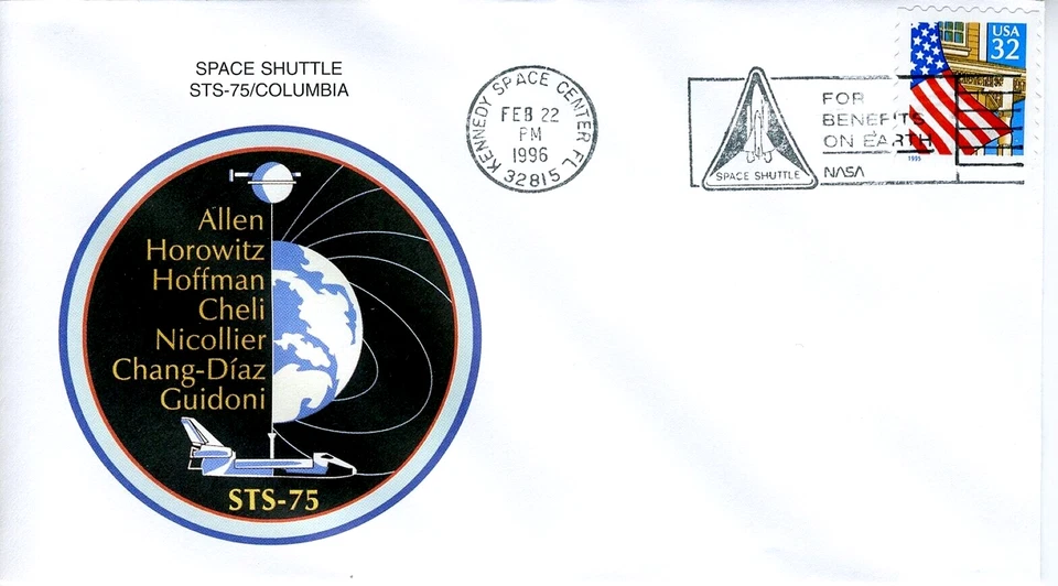 FDC NASA #2915 32¢ Space Shuttle Columbia STS - 75 Tethered Satellite System - Image 1 of 1
