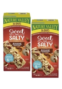 2er Pack Nature Valley Süß und Salzig Nuss Mandel Müsliriegel 36 ct 43,2 oz = 72ct - Bild 1 von 2
