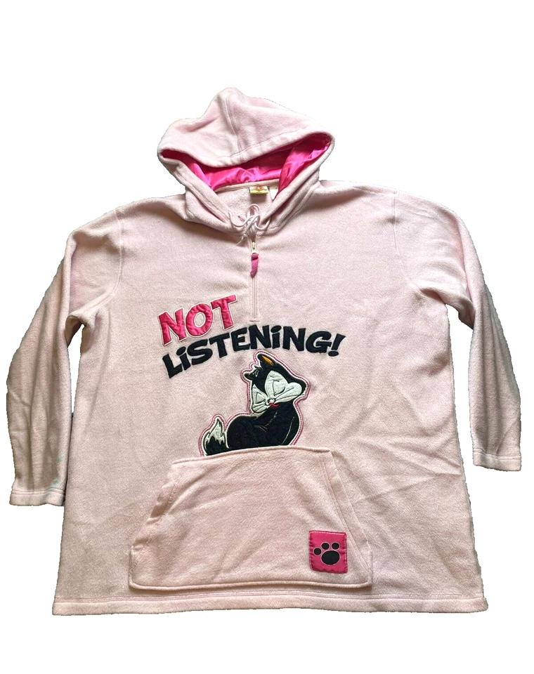Sudadera Pussyfoot Mujer 2X Rosa Sudadera con Capucha Suéter Looney Tunes Plus Damas RARA Foto 1 de 4