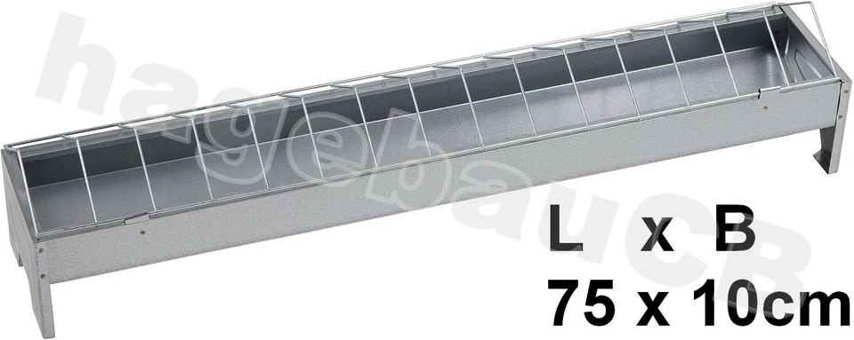 Futtertrog für Hennen Hühner Trog Futtertröge Geflügeltrog Metall verz. Huhn - Bild 1 von 1