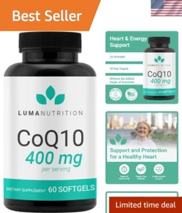 CoQ10 400mg Softgels - Premium Coenzyme Q10 - Co Q-10 200mg Softgel / 400mg P... - Picture 1 of 9