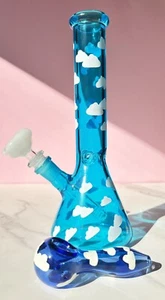 "Pipa de agua clásica para fumar tabaco cachimba bong nube azul de 10""" - Imagen 1 de 3
