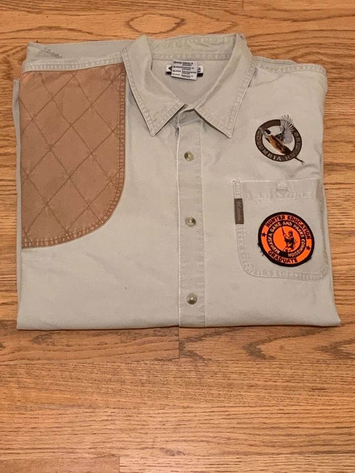 Camisa de caza Columbia Shooting para hombre parches XL guardabosques del ejército y cazador de Nebraska Foto 1 de 4