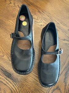 Azaleia Mary Janes Black Leather Women's Shoes Size 7 in Great Pre-Owned Shape!