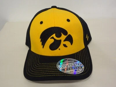 VTG NCAA Iowa State Hawkeyes LOGO Stretch Fit M/L Hat 90s Zephyr NEW NWT - Image 1 of 4