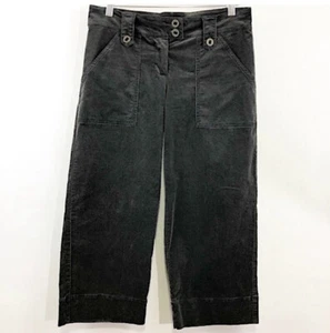 CAbi Style 704 Size 6 Gray Corduroy Embroidered Gaucho Capri Pants - Picture 1 of 7