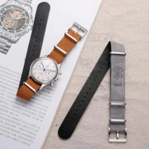Kompatibel mit den meisten Uhren 18 mm 20 mm 22 mm Wildleder Leder Militär Armband - Bild 1 von 16
