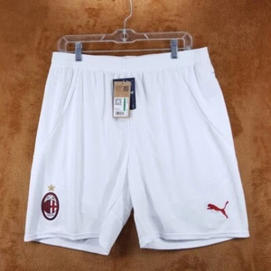 AC Milan Puma Mens Large White Drycell Shorts Soccer Football Logo - Picture 1 of 11