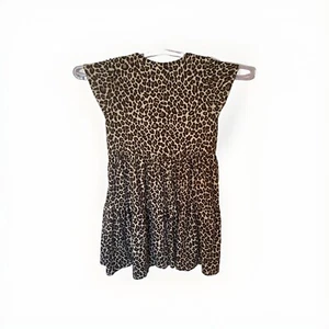 Lula Roe Leopards Dress Girls Size XS Brown Polyester Blend Cut Short Sleeves - Picture 1 of 13