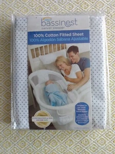 NEW Halo Bassinest Bassinet 100% Cotton Fitted Sheet Swivel Sleeper Gray Dot - Picture 1 of 10