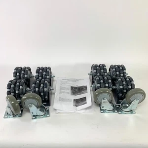 Conveyor Omni Wheel Swivel Kit 12 Casters Rotacaster Quad And 4" Std - Picture 1 of 9