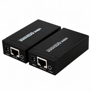 HDMI Extender Over Single CAT5E CAT6 Ethernet Network Cable 1080P IR Repeater - Picture 1 of 3