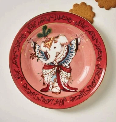 NEW ANTHROPOLOGIE 1 PLATE "12 DAYS" CHRISTMAS PHANNAPAST TAYCHAMAYTHAKOOL DESIGN - Image 1 of 4