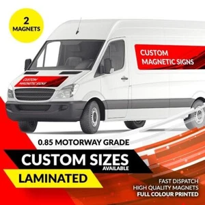 2 x Personalised Van Magnetic Magnet Signs Printing Car Advertise Removable - Picture 1 of 4