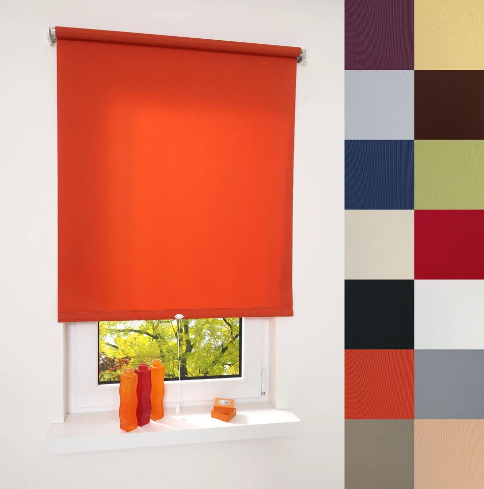 Springrollo Plissee Rollo Mittelzugrollo Schnapprollo Fenster Jalousie Zugrollo - Bild 1 von 4