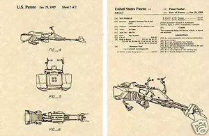 Star Wars SPEEDER BIKE US PATENT Lucas Art Print PRONTO DA INCORNICIARE!!!!! nave - Foto 1 di 1