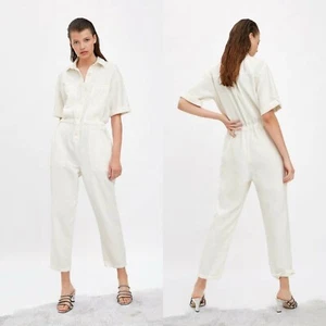 Mono utilitario Zara blanco rústico abotonado para mujer | Nuevo con etiquetas | S | L | - Imagen 1 de 4