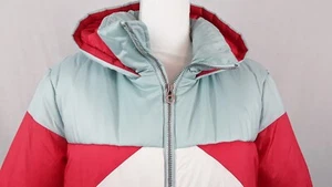 Juicy Couture Puffer Quilted Down Winter Jacket Women's Sz-M/ Teal Blue Orange - Picture 1 of 12