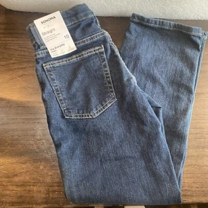 Sonoma The Everyday Straight Jeans Boys Size 10 Dark Wash Blue Adjustable Waist - Picture 1 of 4