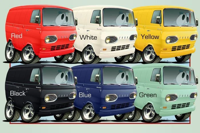 1961-67 Econoline Van Cartoon Replica Tshirt #62716 car vintage auto art - Image 1 of 1