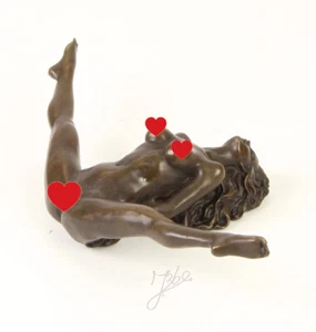 9973245-d Skulptur Bronze Figur Nackte Turnerin erotisch 4x10x21cm - Picture 1 of 3