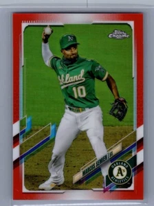2021 Topps Chrome MARCUS SEMIEN /25 Orange Refractor Card #8 Oakland Athletics A - Picture 1 of 2