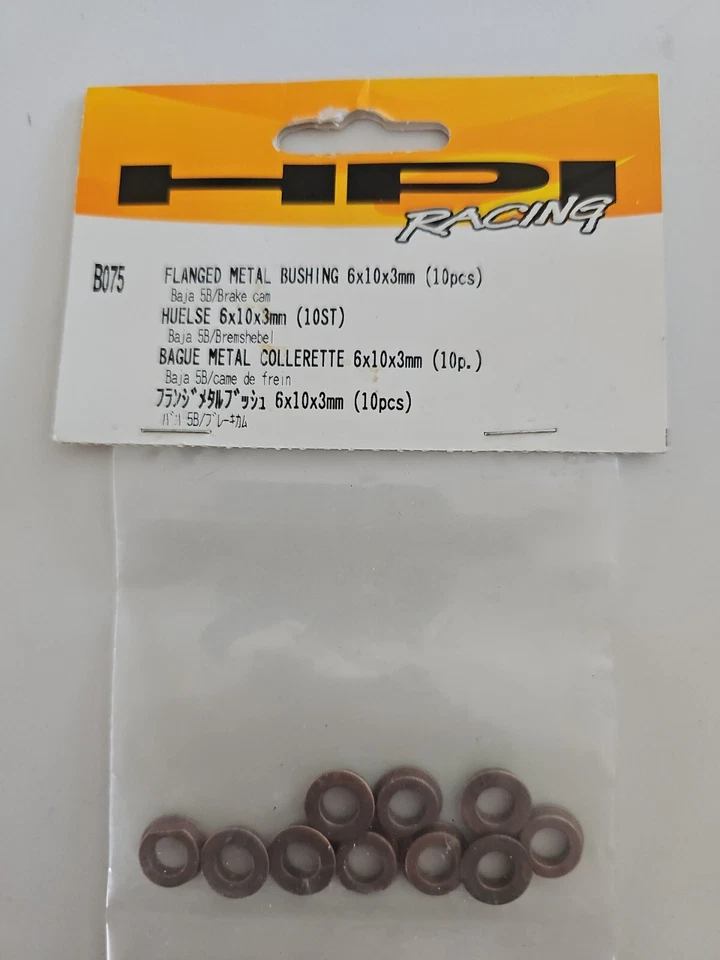 HPI B075 Flanged Metal Bushing 6x10x3mm (10pcs) Baja 5B/5T/5SC/5SC SS/5b SS - Image 1 of 1