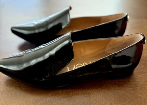 Calvin Klein Elin Black Patent Leather Pointed Toe Loafers Woman’s Size 9.5 M - Picture 1 of 7