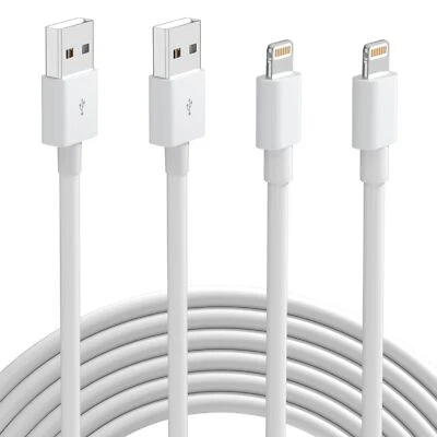 2-PACK USB Data Fast Charger Cable Cord For Apple iPhone 5 6 7 8 X 11 12 13 MAX - Image 1 of 4