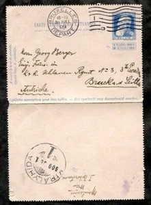 BÉLGICA 1909 Carta Tarjeta al Soldado en Austria Bruck an der Leitha - Imagen 1 de 2