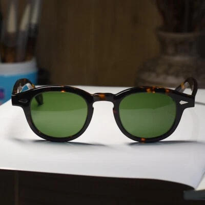 Vintage Johnny Depp sunglasses mens womens tortoise glasses green glass lenses - Image 1 of 4