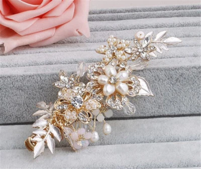 Strass Capelli Sposa Accessori Cristallo Fermagli Perle Abito da Sposa Copricapo - Immagine 1 di 4