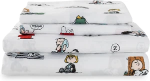 Peanuts® Kids Sheet Set Queen Size - 4 Pieces,Cute Character Snoopy Printed Soft - Picture 1 of 7