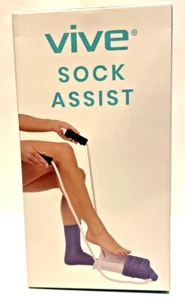VIVE Sock Assist Sock Aid Pull On Sock Donner Easy Grip Foam Handles Cord - Picture 1 of 4
