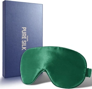 100% Mulberry Silk Eye Mask Padded Sleep Mask for Men Women Travel with Gift Box - Picture 1 of 12