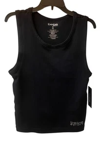 Bebe Sport Black Athletic Stretch Tank Top Women’s XL - Rhinestones New - Picture 1 of 4