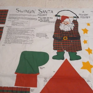 Swinging Santa Holder Springs Fabric Panel 60 x 34 Inches - Picture 1 of 7
