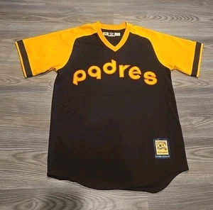 MLB San Diego Padres Majestic Pullover Maglia Marrone e Giallo Taglia M - Foto 1 di 7