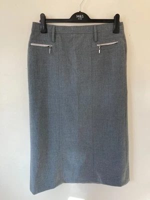 Gerry Weber Grey Pencil Midi Skirt, Size 16, VGC - Image 1 of 4
