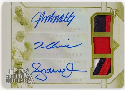 Smoltz Glavine Jones 2021 Triple Threads Patch Autograph Plate Card #ARC-SGJ 1/1 - Image 1 of 2